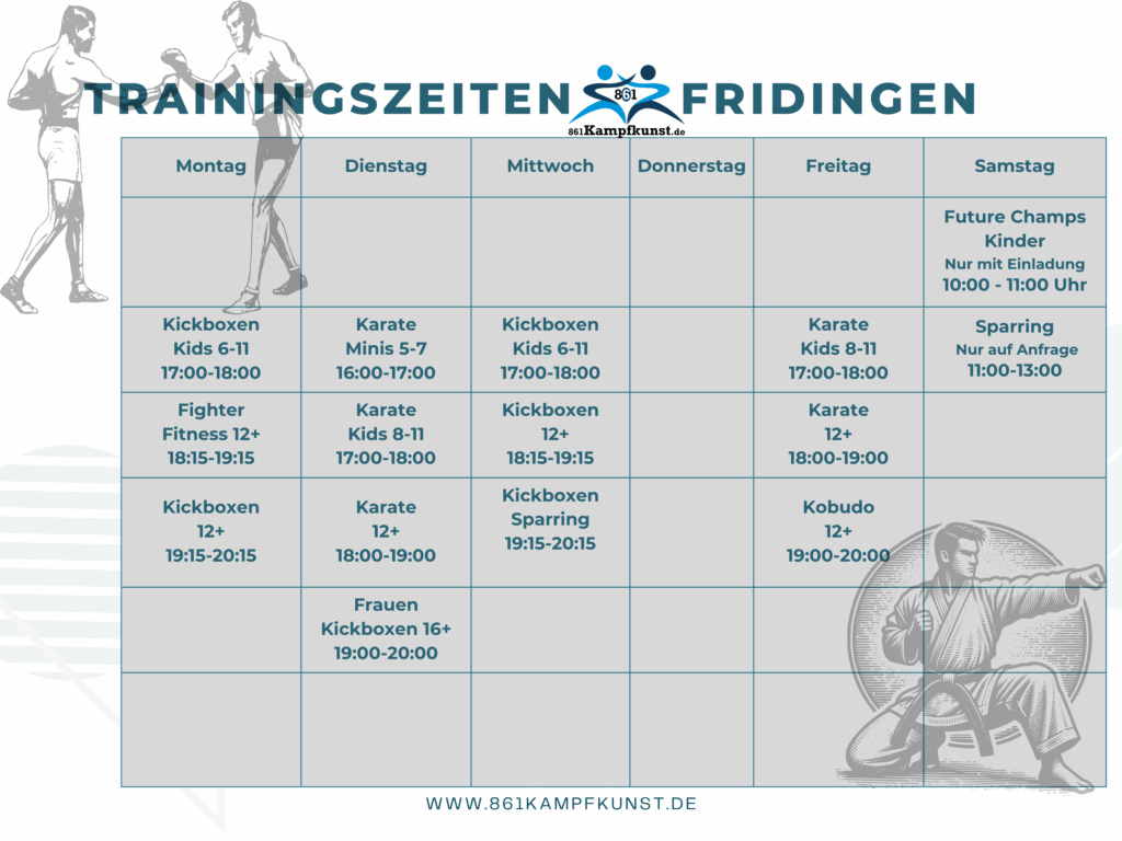Trainingszeiten Fridingen an der Donau, Kickboxen, Karate, Kinder Training